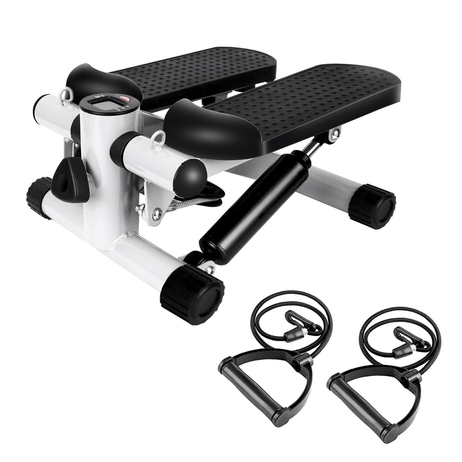 Stepper For Exercise Mini Fitness Stepper With 2 Resistance Bands LCD Monitor Max 330.7LBS Load Stair Stepper Quiet Stepper
