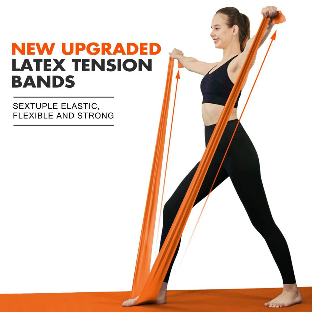 Yoga Pilates Resistance Band Long Training Stretch Bands for Physical Therapy Lower Body Home Gym Strength Elastic Exercise Band