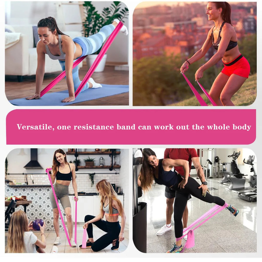 Yoga Pilates Resistance Band Long Training Stretch Bands for Physical Therapy Lower Body Home Gym Strength Elastic Exercise Band