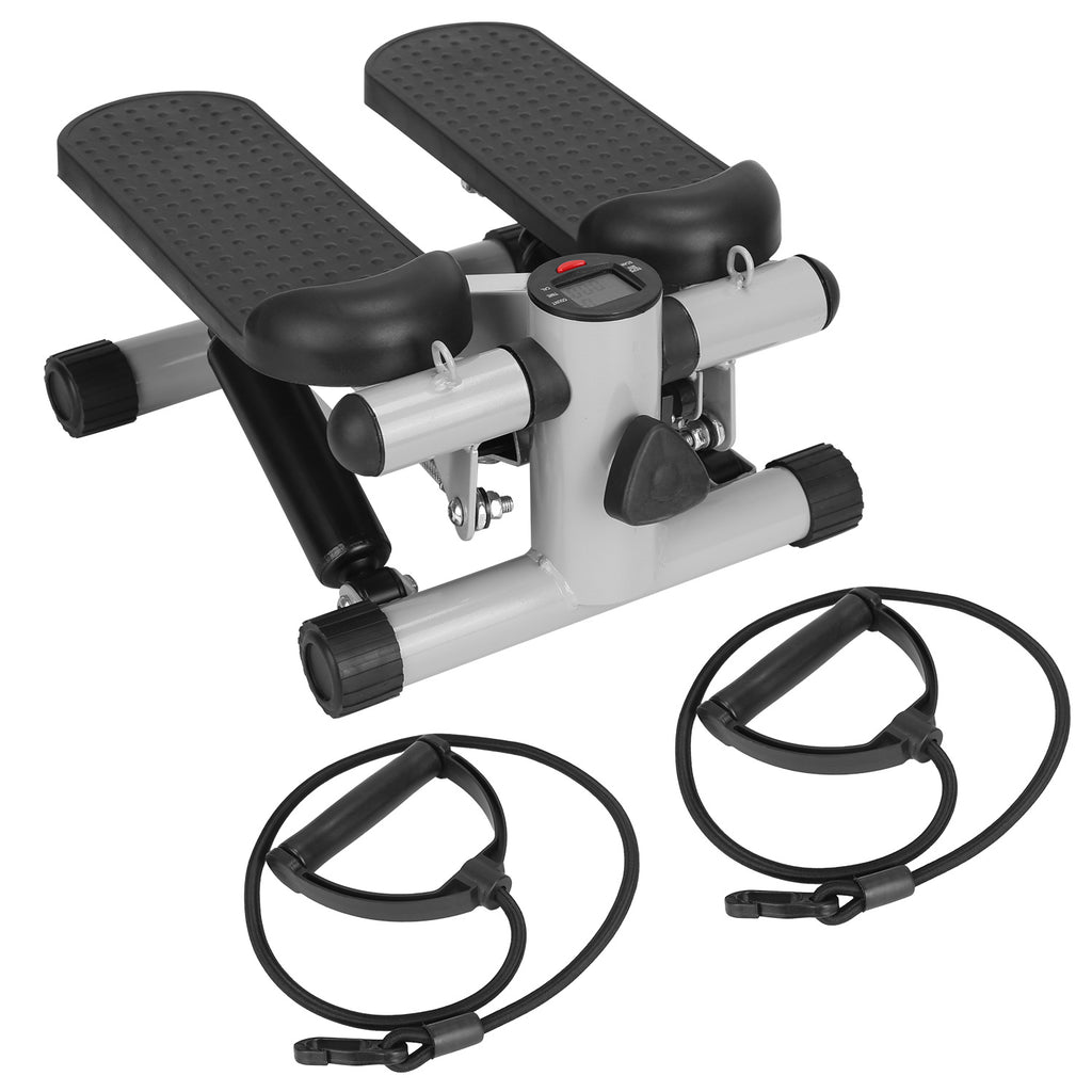 Stepper For Exercise Mini Fitness Stepper With 2 Resistance Bands LCD Monitor Max 330.7LBS Load Stair Stepper Quiet Stepper