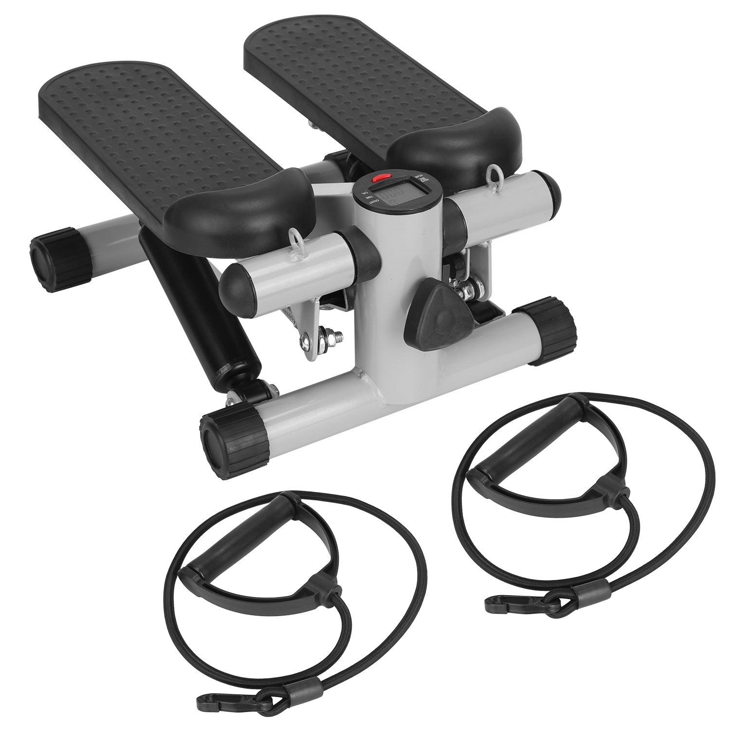 Stepper For Exercise Mini Fitness Stepper With 2 Resistance Bands LCD Monitor Max 330.7LBS Load Stair Stepper Quiet Stepper